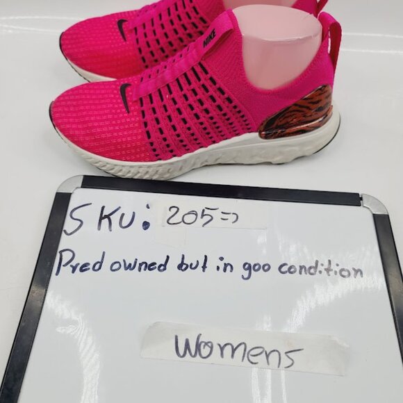 Nike Women's Pink Prime Zebra React Phantom Run Flyknit 2 Athletic Sneaker Sz 7 - Picture 7 of 7
